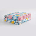 Trehna 100% Cotton Blanket for Summer, AC Comforter, Cooling Quilt, Classic Printed Design (Heart, Double) Kafalo