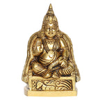 SVARUP Brass Kuber Sitting Statue Yantra Showpiece Vastu Remedy Shri Kubera Idol for Good Luck Money and Feng Shui Gold Color Height 4.5 inch
