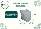 Fresh Bio Cotton Tote Bag | Reusable Shopping Cloth Bag for Grocery, Travel | Lightweight & Stylish | Sweet and Snacks Bag | Eco-Friendly, Durable & Spacious (Pack of 5, STIFF COTTON - 11 X 11 + 8)