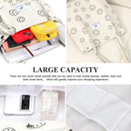 Kawn® Women Corduroy Tote Bag Canvas Shoulder Purse Reusable Shopping Bag Grocery Bag Large Capacity Washable Handbag Girls Shoulder Bag with Inner Pocket For Daily Use Work Travel (Smiley Beige)