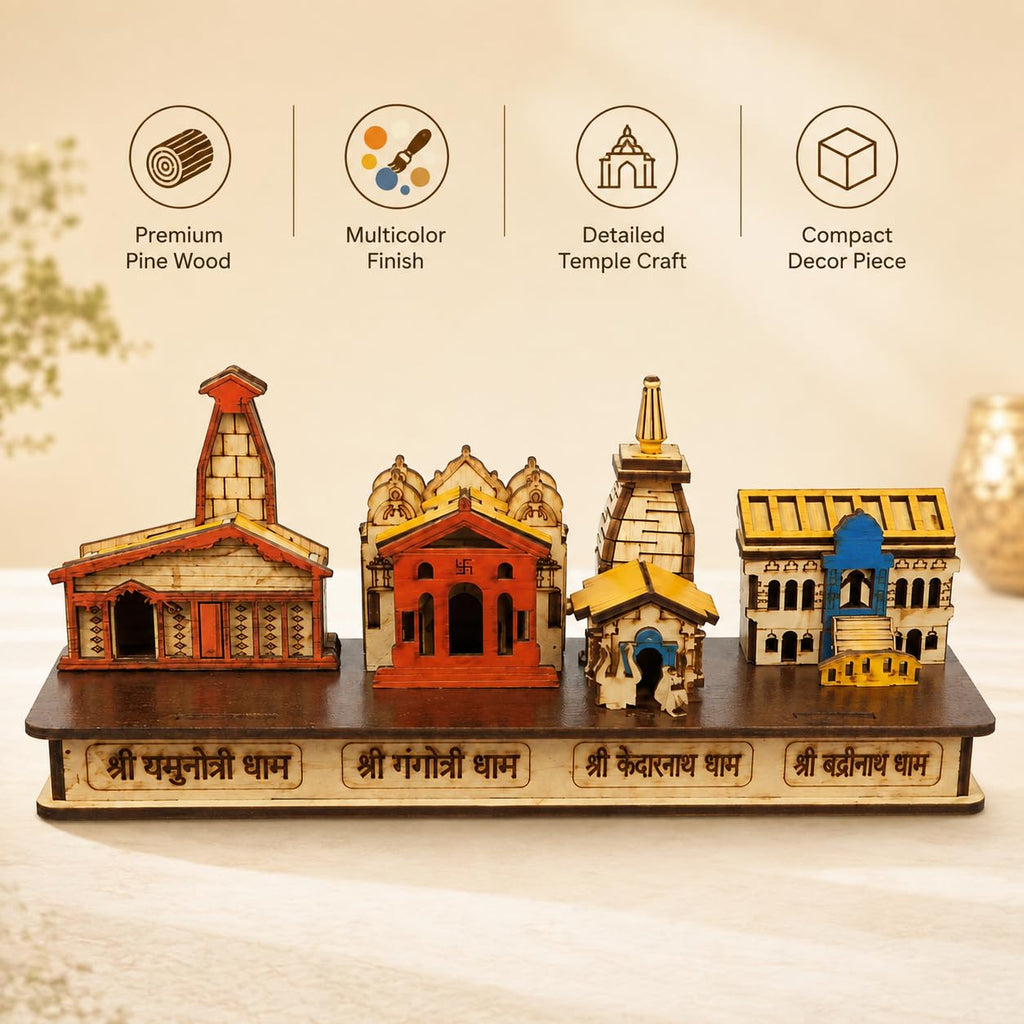 Char Dham Temple Model Yamunotri,Gangotri,Kedarnath,Badrinath 8 INCH