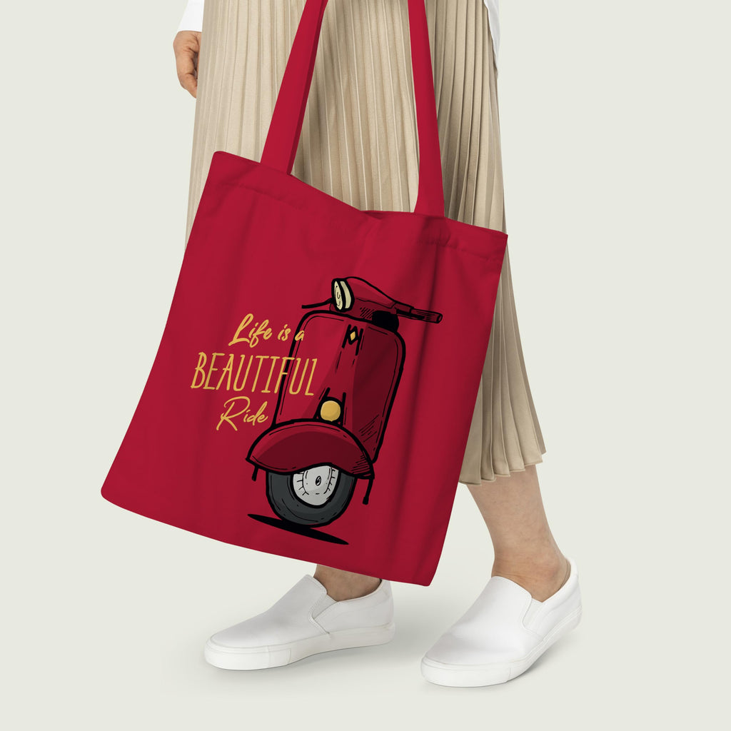 The Purple Tree Life is a Beautiful Ride Tote Bag - 1 Pc, Women Tote Bag, Ecofriendly Canvas Tote, Stylish Bags For Women