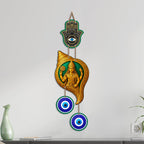 Artvibes Lord Vishnu Conch Evil Eye Wall Hanging Decor | Sacred Spiritual Protection Ornament for Home Entrance | Temple Room Accent | Nazar Battu Wall Art Gift (WH_85141N)