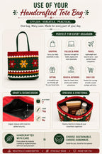 SriShopify Handcrafted Tote Bag Shoulder Bag Handbags for marriage women wedding gift for friend marriage Green hand bag (30x40x10 cm Mirrors and Beads applique work Stylish)