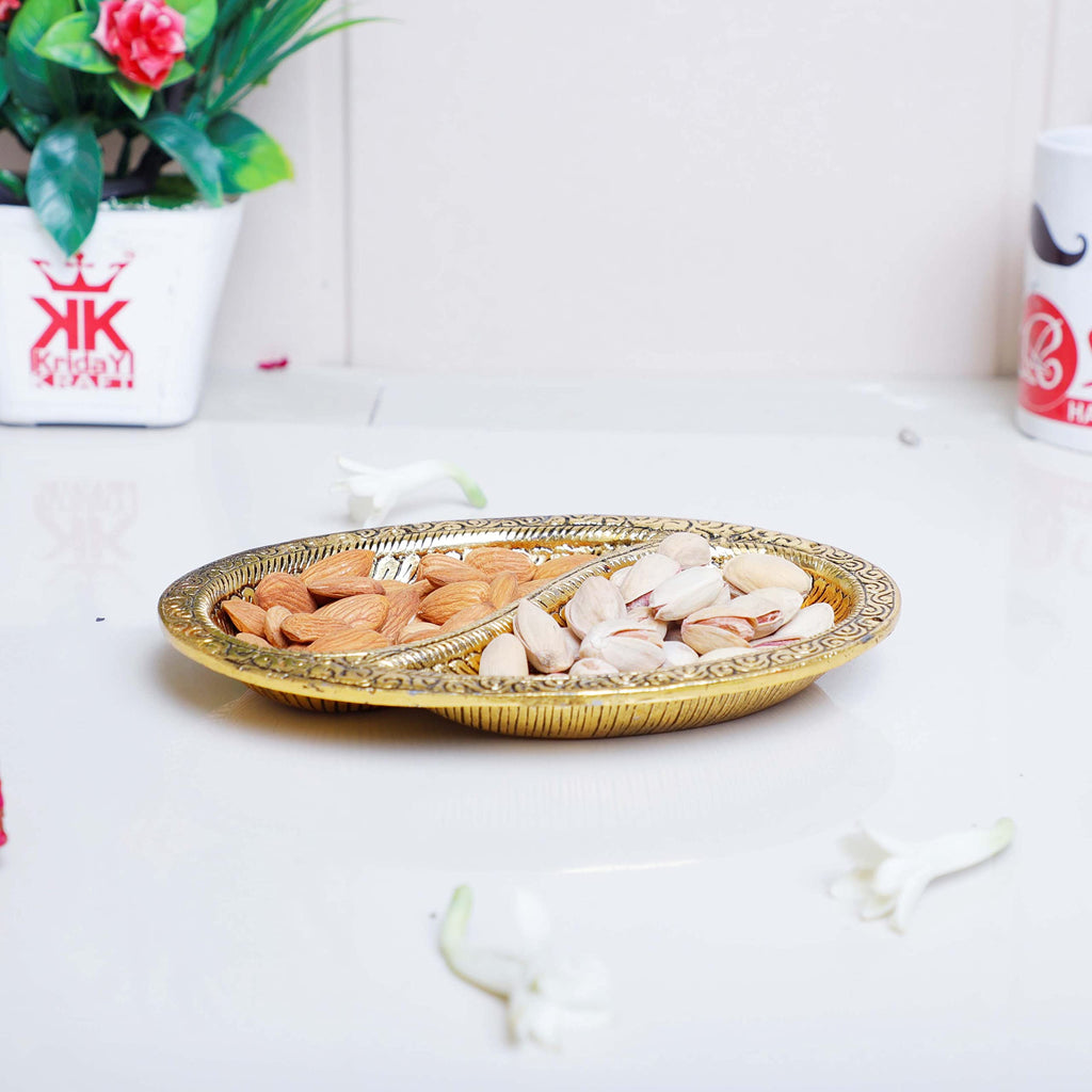 KridayKraft Metal Decorative Tray for Tableware,Dry Fruit Tray,Saunf Supari Candy,Dry Fruit and Sweets Serving Tray in Traditional Design Metal for Table Showpiece Decorative,Mouth Freshner Tray...