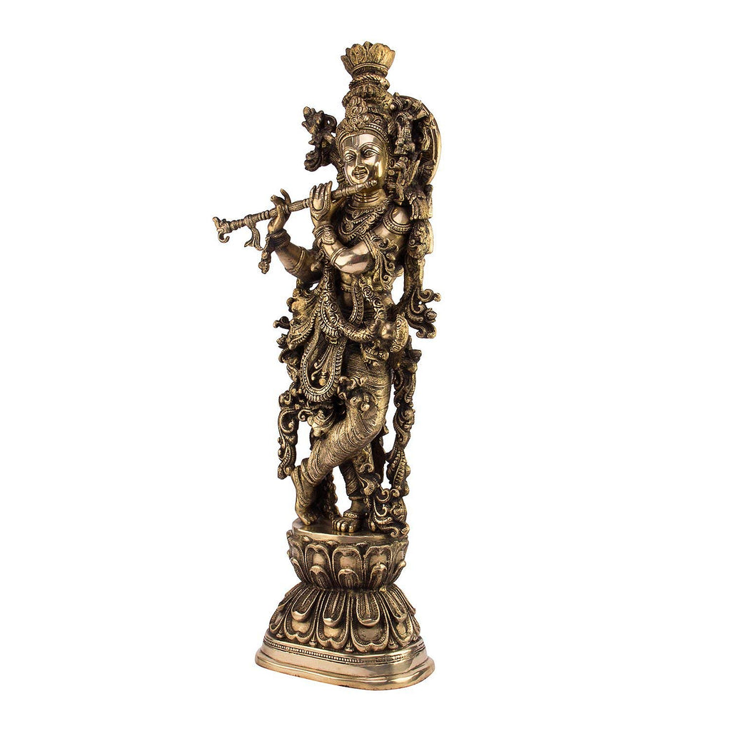 ARTVARKO Brass Radha Krishna Murti for Gift Idol for Mandir Temple Worship Home Decor Gifting Decorative Figurine Traditional Large 29 Inches