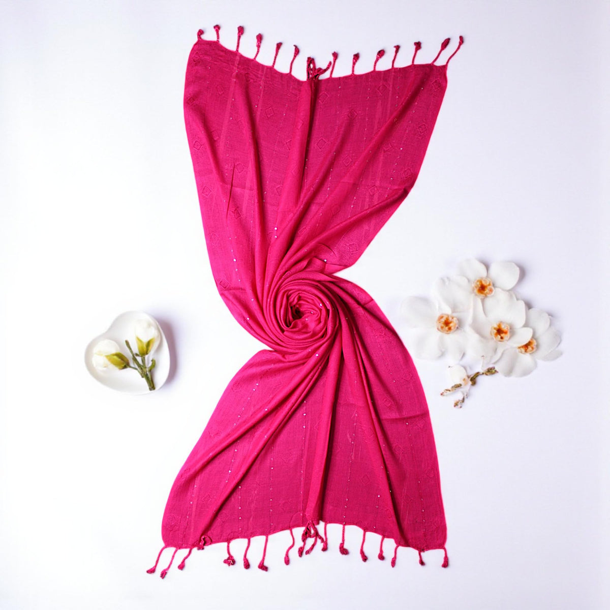 STOLE STUDIO Elegant Luxurious Sequence Viscose Stole Scarf (Rani)