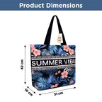 NFI essentials Polyester Printed Tote Bag for Women with Zipper, Casual Handbag Shopping, Tote Grocery Portable Bag Eco-Friendly Hobo Bag, Travel, Work, Beach, Office, College (SB-16-D1)