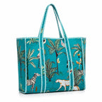 Yda fashion Quilted Cotton Tote Bag – Reusable Large Shopping Bag for Women & Men, Lightweight Eco-Friendly Grocery Tote with Printed Design, Shoulder Bag for Travel, Beach & Daily Use