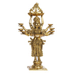 Artvarko Brass Lady Diya Eight Oil Lamp Deepak Idol Welcome Lady Deepluxmi Puja Decorations Indian Diwali Oil Lamp Pooja Light Mandir Home Decor Diyas 15 Inches