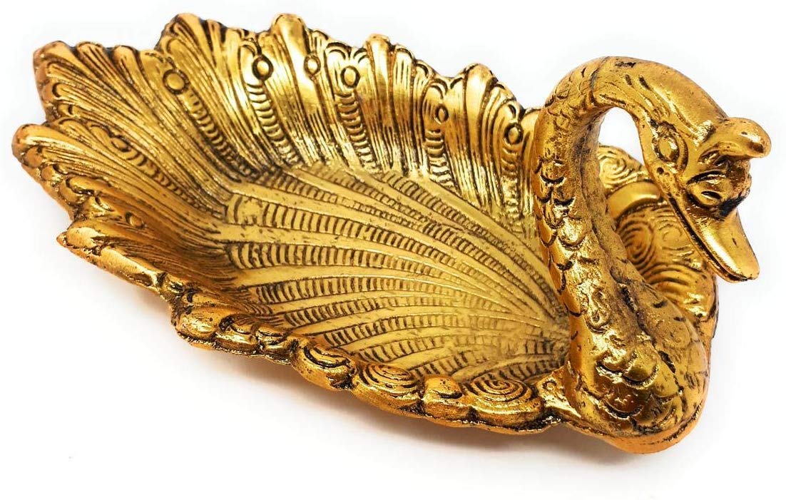 Prince Home Decor & Gifts Golden Oxidized Duck Style DryFruit/Supari/Chocolate Tray - Antique Look