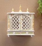 Rajasthan Art And Craft Wood Home Temple (Brown) (JLFULL)