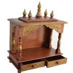Jodhpur Handicrafts Wood MDF Religious Home Temple (46 x 23 x 55 cm, Gold & Brown)