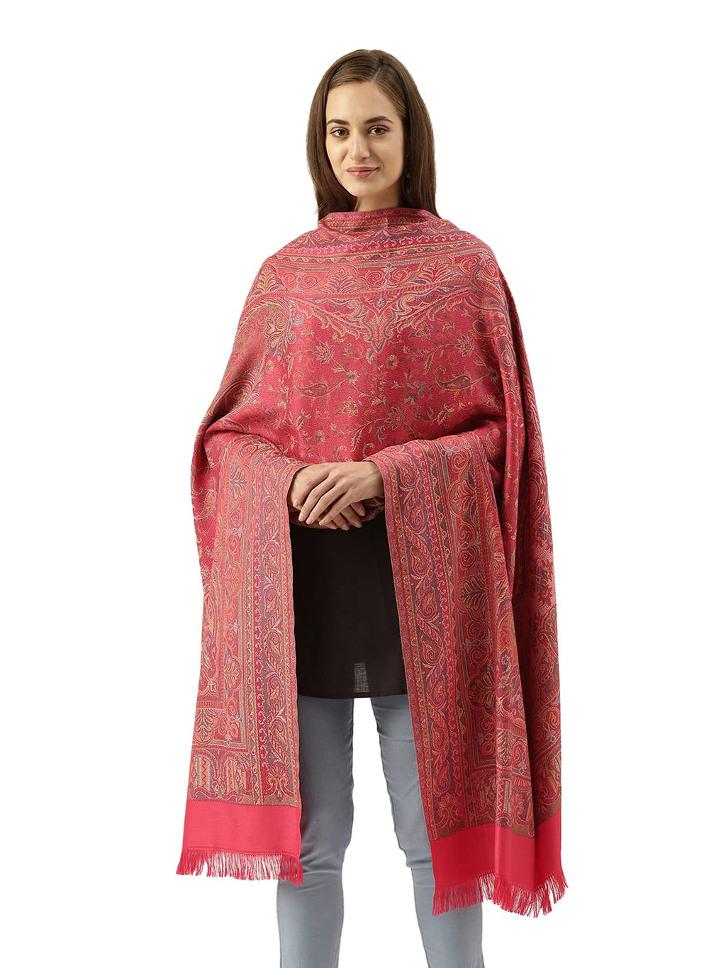 Pashmoda Women Antique Jamawar Shawl (Size: 101 X 203 CM)