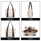 LA GLARE Women Tote Bag with Zipper, Double Compartment for Smart Storage | Handbag for Office use, travel, college, work