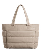 ITALISH Quilted Tote Bag for Travel and Work Lightweight Polyester Puffer Bag for Woman with Multiple Pockets