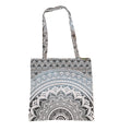 Ravaiyaa - Attitude is everything Cotton Shoulder Bag/Tote Bag For Women| Printed Multipurpose Handbag With Top Zip | Best For Shopping, Travel, Work, Beach, Office, College (White Grey Ombre Mandala)