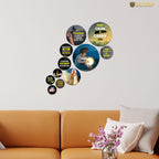 Artvibes Keep Calm And Carry On Quotes Decorative Round Shape MDF Wooden Wall Hanging | Quotes Decor Item | Wall Illustrations | Office Decor | Mdf Wall Decoration | Gift Items (WPS_133N), Set of 11