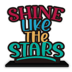 Artvibes Wooden Idols and Figurine Shine Like The Stars Inspirational Quotes Table Decor for Office Desk Showpiece Home Decoration, Livingroom | Modern Gifting Item (SP_1164), Inspirational