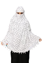 PRACHARAN Cotton Innovative Stylish 1 Black Dot Printed Pattern Fancy Scarf With Sun Protection Cover Face Cotton Driving Scarf for Women's and Girls