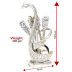 Kridaykraft Metal Swan (Duck) Silver Spoon Stand for Dining Table/6 Pc Spoon Set with Stand/Decorative Spoon Rest Showpiece Item for Dining Table...