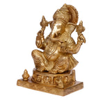 ARTVARKO Brass Mangalkari Ganesha Ganesh Bhagwan Large Statue God Ganpati Murti (11 Inch,6.7Kg)