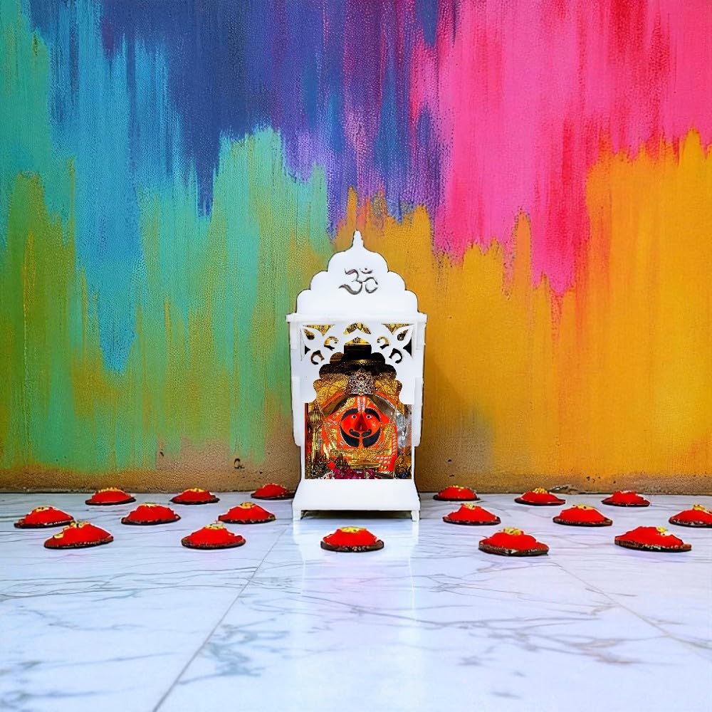NIYA KRAFTS-DECORATE YOUR HOME Salasar Balaji Temple Car Dashboard 10 Cm, Perfect for Car Dashboad