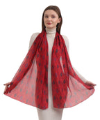 EH 100% Pure Mulberry Silk Scarf for Women, head scarf, neck scarf, hair scarf, digital printed long (22 X 72) (MC 41)