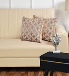 DECOMIZER Jacquard Geomteric Cushion Covers 24 inch x 24 inch Set of 2 Ethnic Motifs Cushion Covers,Design- Plus,Color- Beige