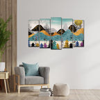 VIBECRAFTS 5 Pieces Modern Art Forest Canvas Wall Painting For Home|Office|Living Room|Gift (PTVC5Pcs2_6511)