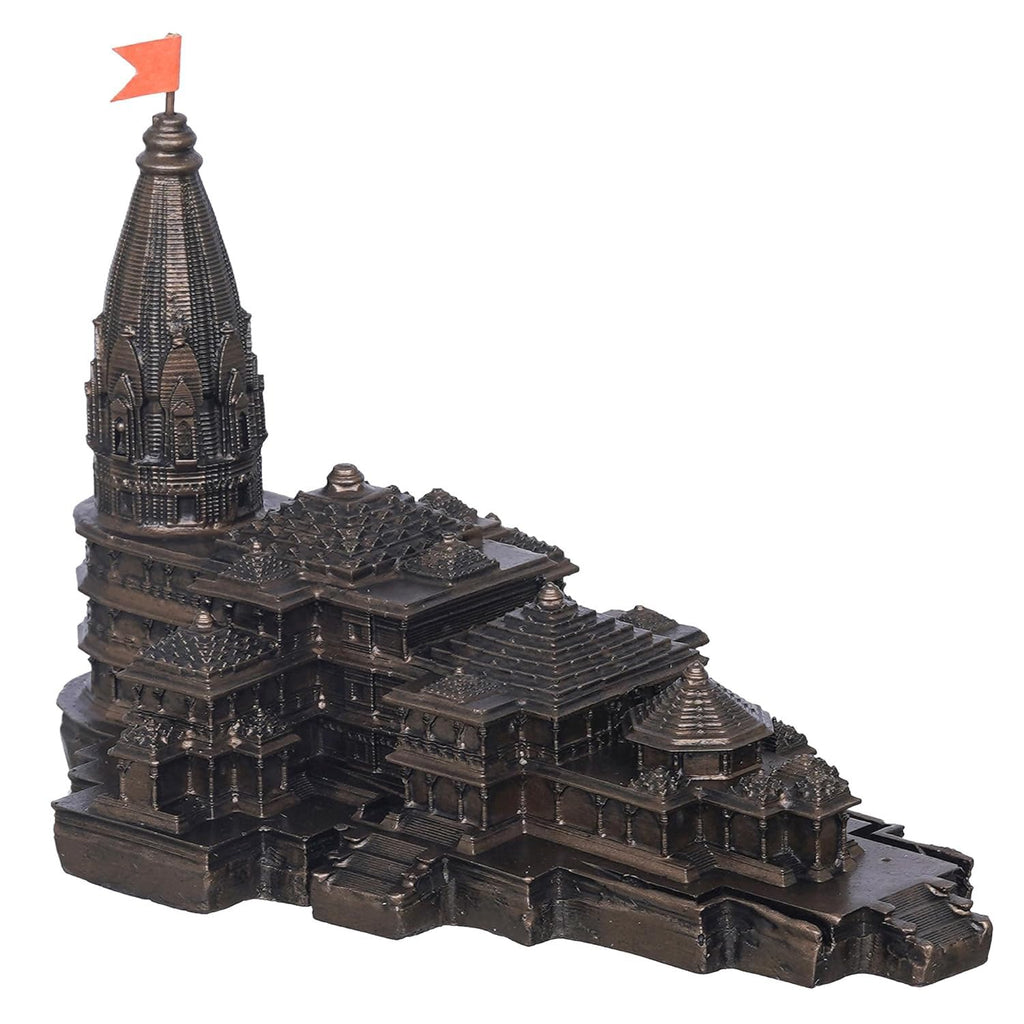 CraftChakra Ram Mandir Ayodhya Model 3D Authentic Design | Ayodhya Ram Mandir Model Resin for Home Temple Home Decor & Gifts (9 Inch Length), Grey