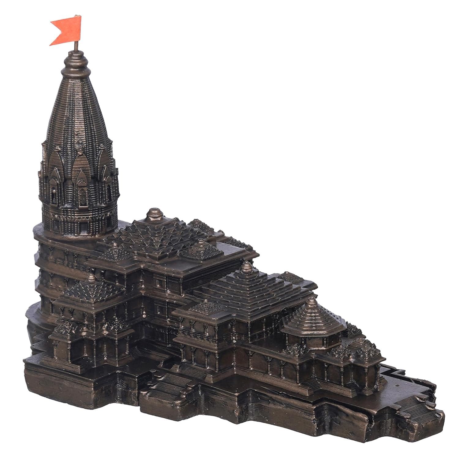 CraftChakra Ram Mandir Ayodhya Model 3D Authentic Design | Ayodhya Ram Mandir Model Resin for Home Temple Home Decor & Gifts (9 Inch Length), Grey