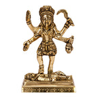 ARTVARKO Brass Kali MATA Murti Maha Kaali with Shiva Idol Adi Shakti Ma Mahakali Kalika Maa Statue 6 Inch Gold Color