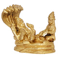 ARTVARKO Brass Lord Lakshmi Vishnu Statue Resting On Sheshnaag Murti Laxmi Maa Narayan Idol Religious Figurine for Puja Home Decor Gift 4 Inch.