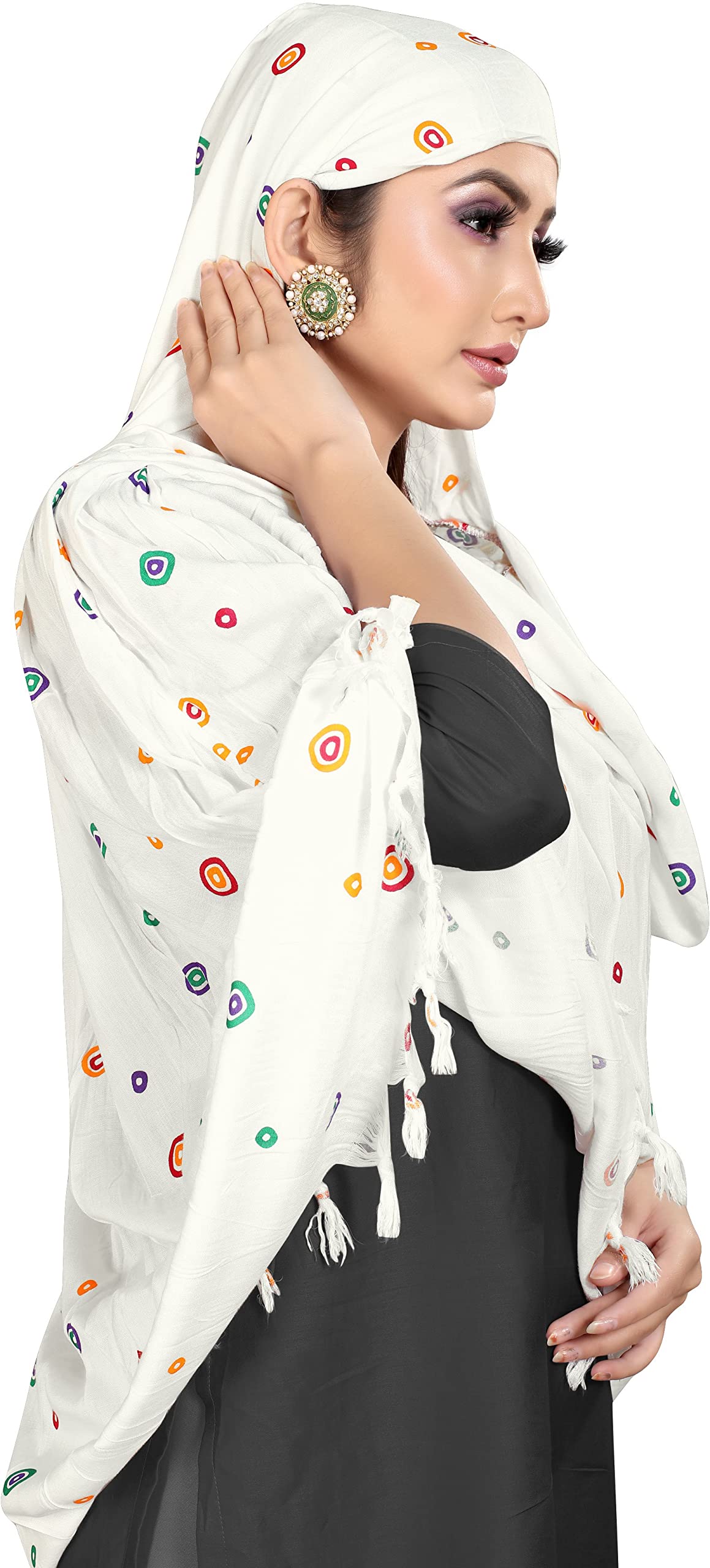 VASTTRAM Women's Pure Cotton Long Scarves Scarf Cum Mask usable for Driver Anti Pollution Full Face Cover With UV Sun Rays Protection