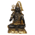 ARTVARKO Big Brass Lord Shiva Idol Metal Bhagwan Shiv Murti Statue Home Décor Warming for House Mandir Puja Temple Pooja Showpiece Gift with Trishul Black & Gold 13.5 Inch