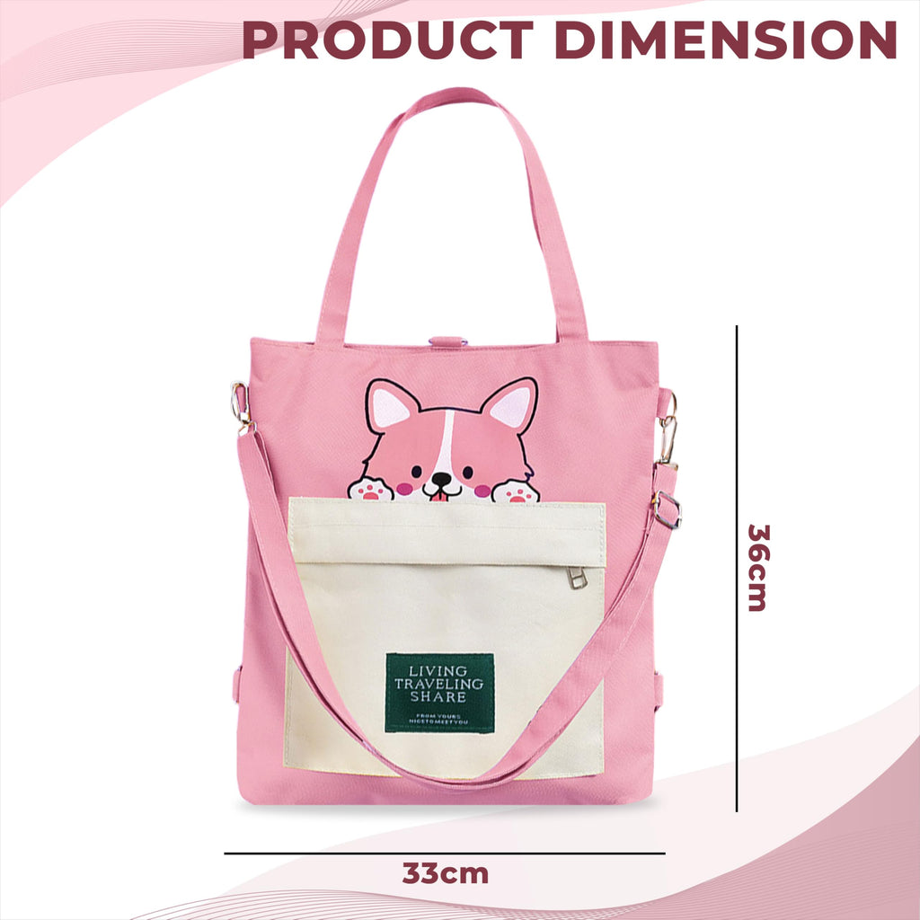 Kraptick Tote Bags – Stylish Shoulder Tote Bag for Everyday Use For Women Compact Reusable Perfect as a Grocery Tote Bag, Shopping Bags for Grocery (Pink)