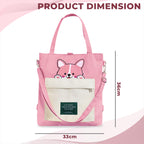 Kraptick Tote Bags – Stylish Shoulder Tote Bag for Everyday Use For Women Compact Reusable Perfect as a Grocery Tote Bag, Shopping Bags for Grocery (Pink)