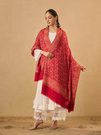 Pashmoda Women Meher Jaal Kashmiri Jamawar Woven Design Shawl (Size: 40x80in, 101x203cm) SECS54