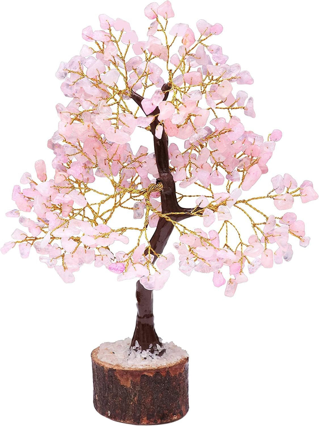 Crocon Rose Quartz Chakra Tree of Life, Crystal Tree - Handmade Gemstone Tree, Feng Shui Tree, Crystal Decoration, Artificial Tree, Spiritual Gift, Money Tree Bonsai, Rose Quartz Tumble Hanging
