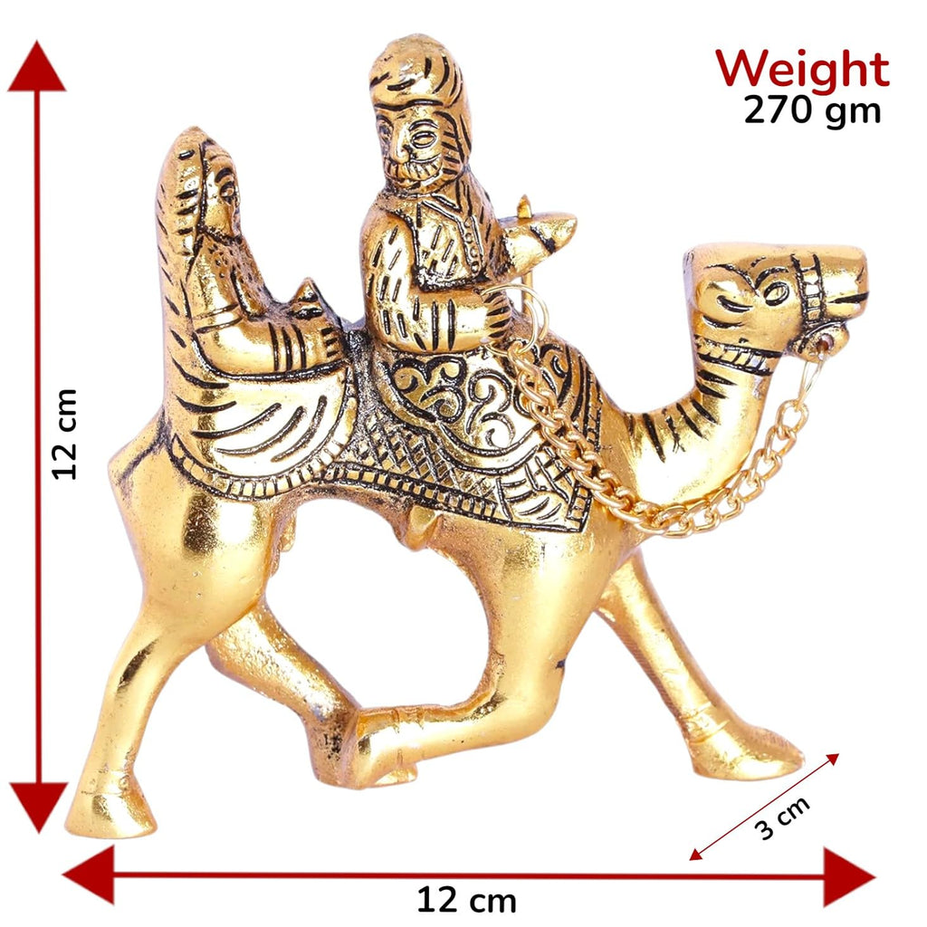 KridayKraft Rajasthani Couple Cultural Statue Sitting on Camel for Home Decoration showpiece Idol Dhola Maru - Romantic Couple of Rajasthan