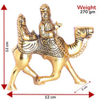 KridayKraft Rajasthani Couple Cultural Statue Sitting on Camel for Home Decoration showpiece Idol Dhola Maru - Romantic Couple of Rajasthan