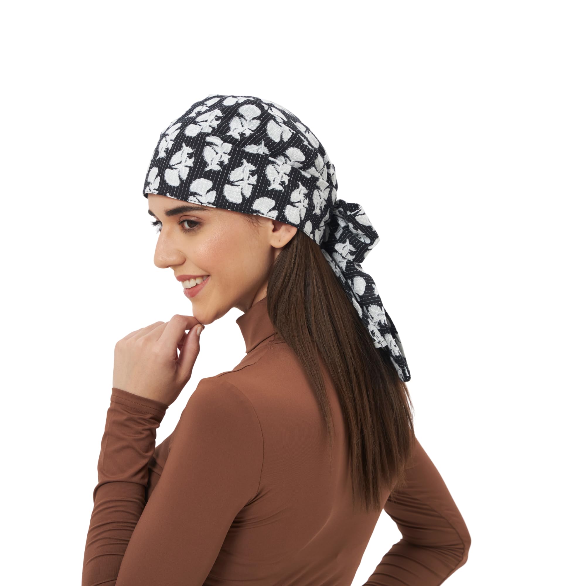 The Headscarves Premium Cotton Printed Headscarf for Women – Soft Chemo Headwear, Stylish Hijab Cap, Breathable Headwrap for Hair Loss, Modest Fashion Scarf & Cancer Turban