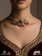 SANJOYA BY EVERSTYLISH Nilachandrika Moonlight Of The Blue Sky Handmade Kundan Set With Necklace And Earrings Lightweight Jewelry For Women | Party, Festive, Wedding & Gifting (Red)