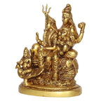 ARTVARKO™ Brass Lord Shiva Parvati Kartikeya and Ganesha Murti Shiv Family Parivar with Shivling Nandi Idol 7.5 Inch.