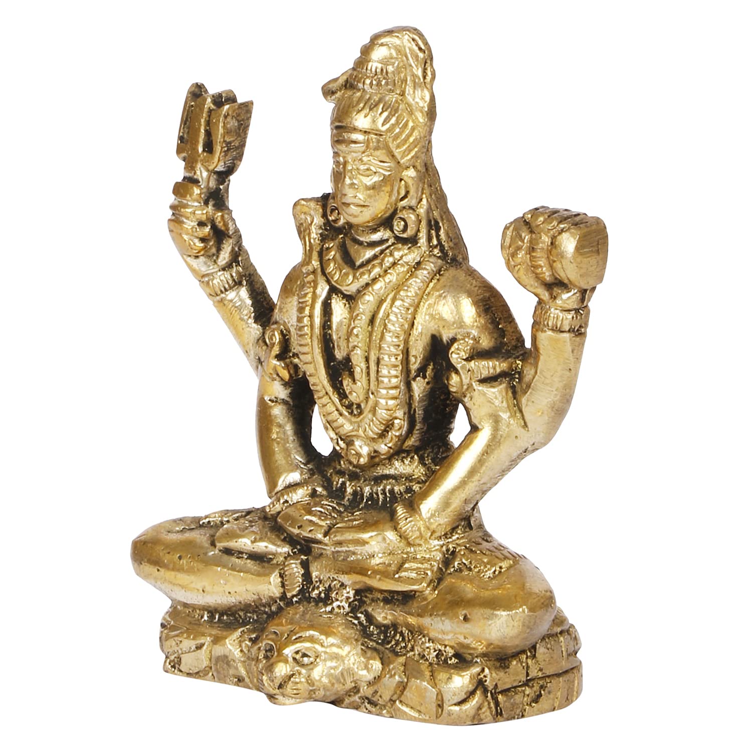 ARTVARKO Brass Shiva Mahadev Bholenath Tridev Shiv ji murti Statue for Home Office Temple & Gift(5.5x3x7.5 cm)