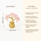 Habere India-All the Cultures Fabricating India Rose Quartz Crystal Tree in Gold Pot | Feng Shui Tree for Love, Harmony & Positive Energy | Healing Crystal Home Decor (L15 x W10 x H17 cm)