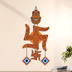 Artvibes Traditional Swastik Wall Hanging with Hamsa Hand & Evil Eye Charms | Wooden Vastu Decor for Home Entrance | Temple | Spiritual Hanging for Prosperity | Protection and Good Luck (WH_85104N)
