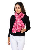 AQVA Bhonia Printed Cotton Scarf for Women Stylish (Hot Pink) | Head and Face Cover Scarf for Girls with 100% Cotton | Soft & Lightweight Scarves/Stoles for all Weather (72 x 43 in)