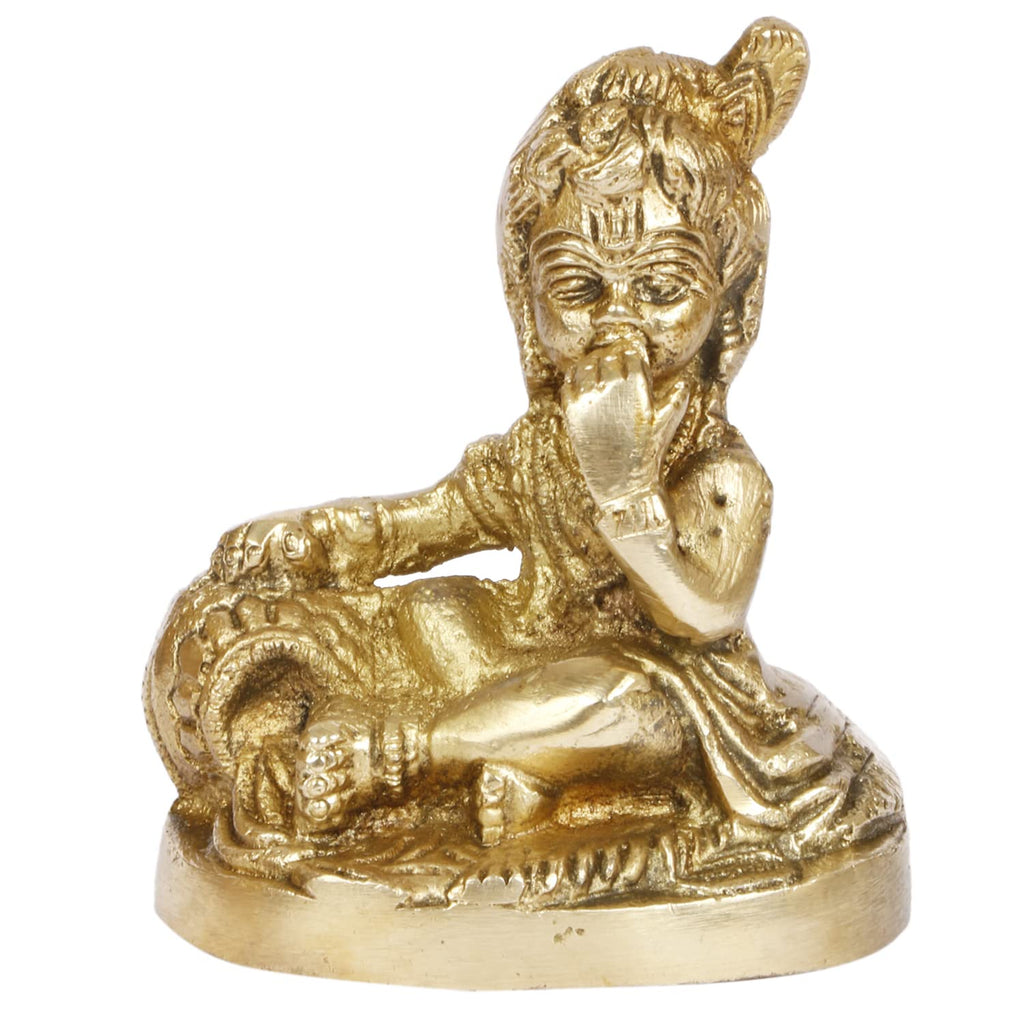ARTVARKO Brass Krishna Makhan Chor Idol Sculpture Decorative Statue Figurine Showpiece.